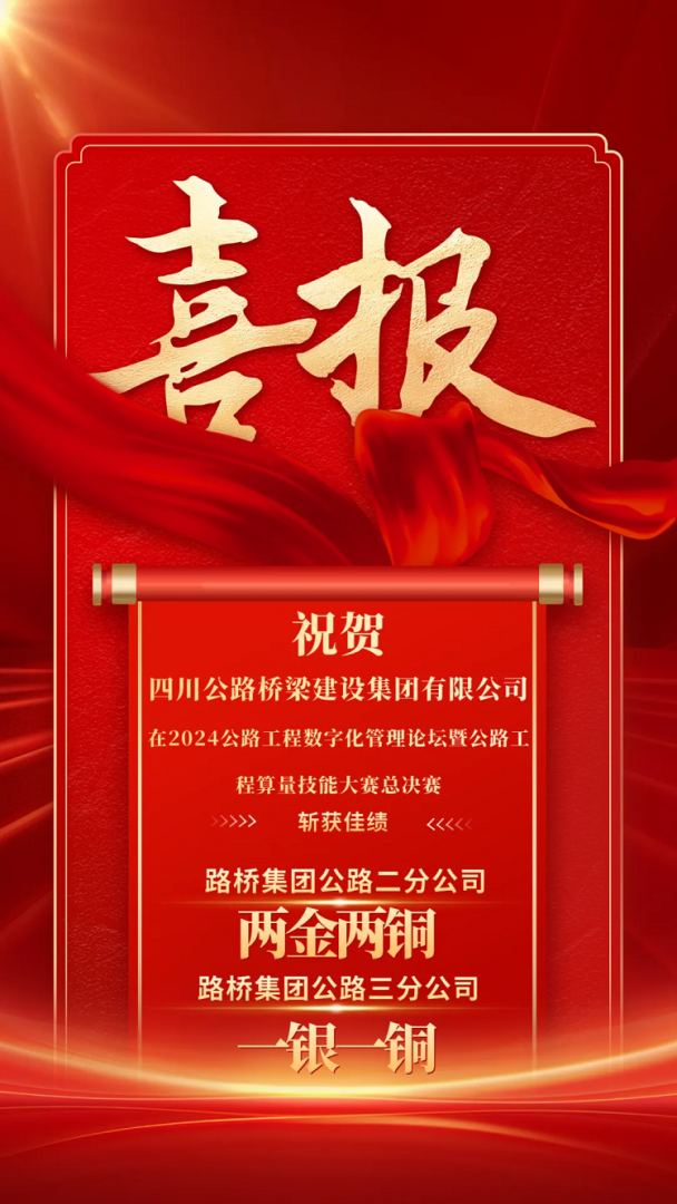 喜報(bào)丨公司在2024年公路工程算量技能大賽斬獲佳績